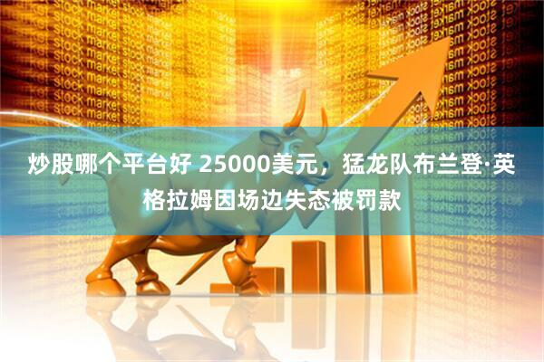 炒股哪个平台好 25000美元，猛龙队布兰登·英格拉姆因场边失态被罚款