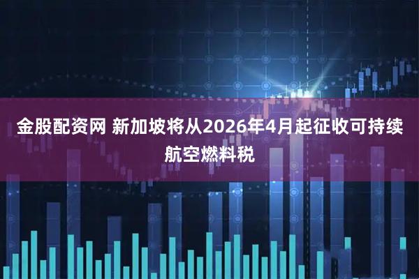 金股配资网 新加坡将从2026年4月起征收可持续航空燃料税