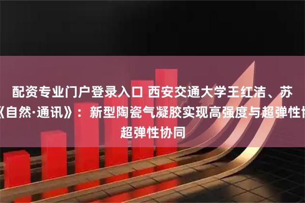 配资专业门户登录入口 西安交通大学王红洁、苏磊《自然·通讯》：新型陶瓷气凝胶实现高强度与超弹性协同