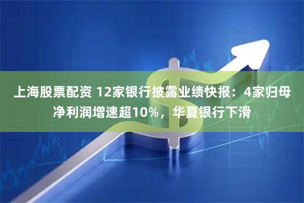 上海股票配资 12家银行披露业绩快报：4家归母净利润增速超10%，华夏银行下滑